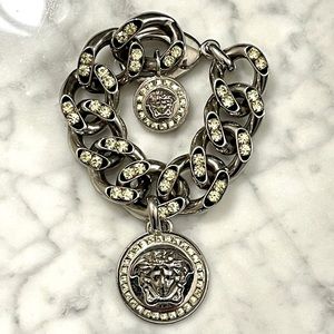 Versace *RARE* Oversized Medusa Link Crystal Bracelet